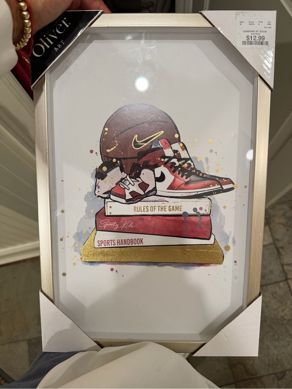 'Sports Stack' Framed Wall Art - Red, Gold, Black